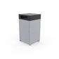 Athens bin enclosure – powder coated base and cube cover.
