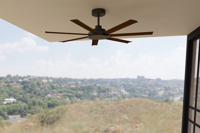 Calibo Alula by AeroDC is a seven-bladed ceiling fan equipped with smart technology.