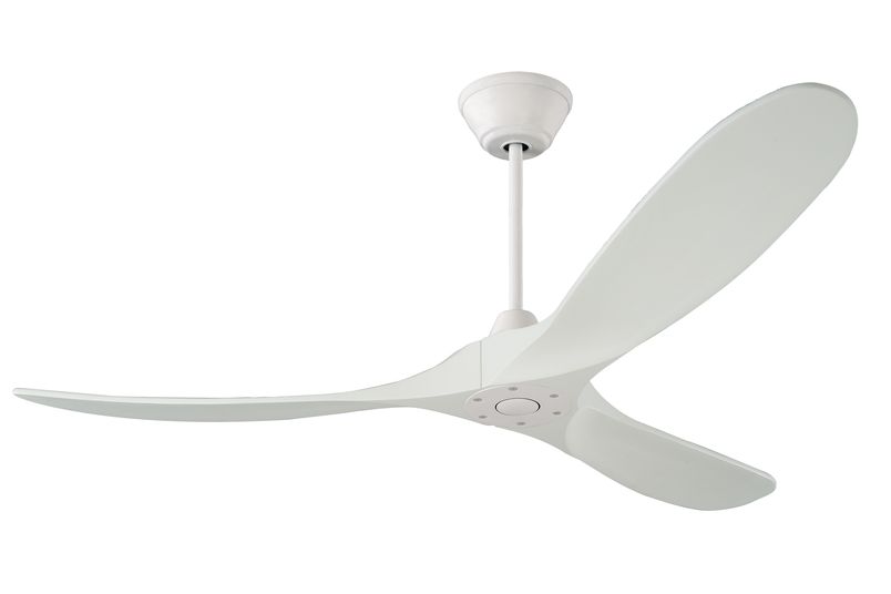 Milano Slider Junior White ceiling fan with long pole, available from Fans City.