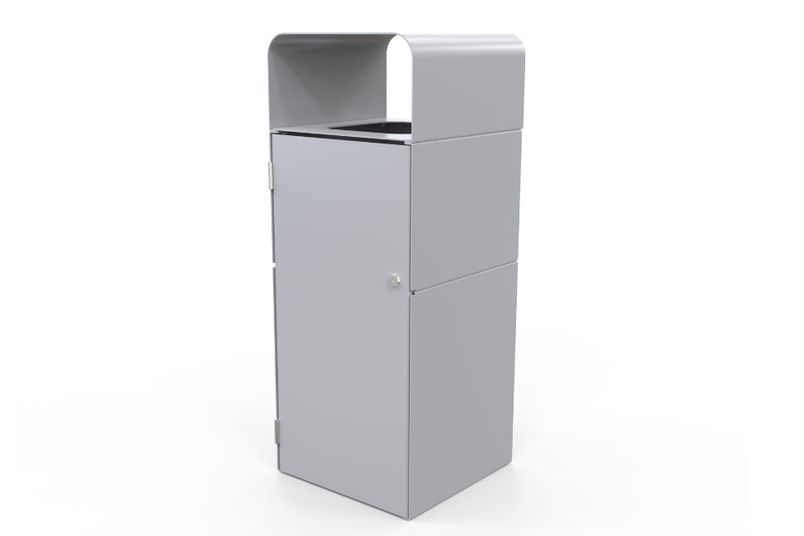 Astra Street Furniture's Prague bin is designed, manufactured and assembled in Australia.