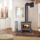Hearthstone's Castleton 8030 includes a top or rear flue exit.