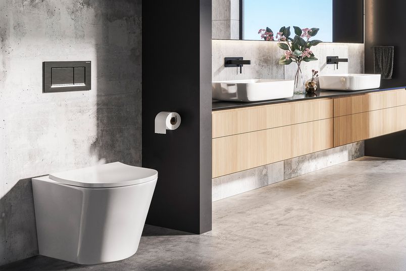 Complete your bathroom design with a stylish Oliveri toilet suite and basin.