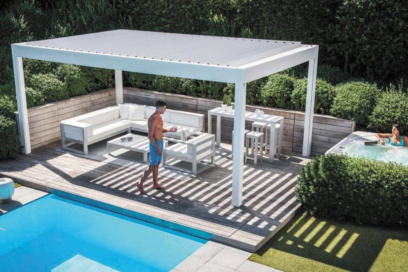 A Renson outdoor automated louvre system.