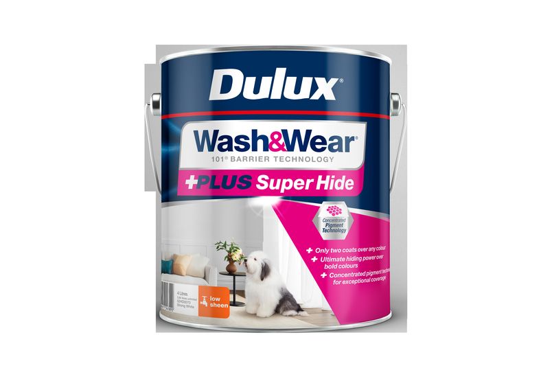 Dulux Wash&Wear +Plus Super Hide Low Sheen 4 L.